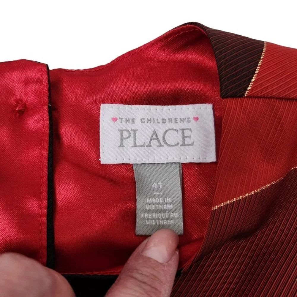The‎ Children's Place Girls Plaid Dress 4T Plaid Red Black Holiday Party Toddler - Picture 5 of 8